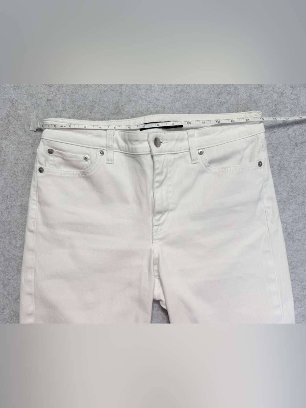 LRL Ralph Lauren White Bermuda Shorts Womens Size 8 Stretch Mid Rise Mid Length - Picture 6 of 8